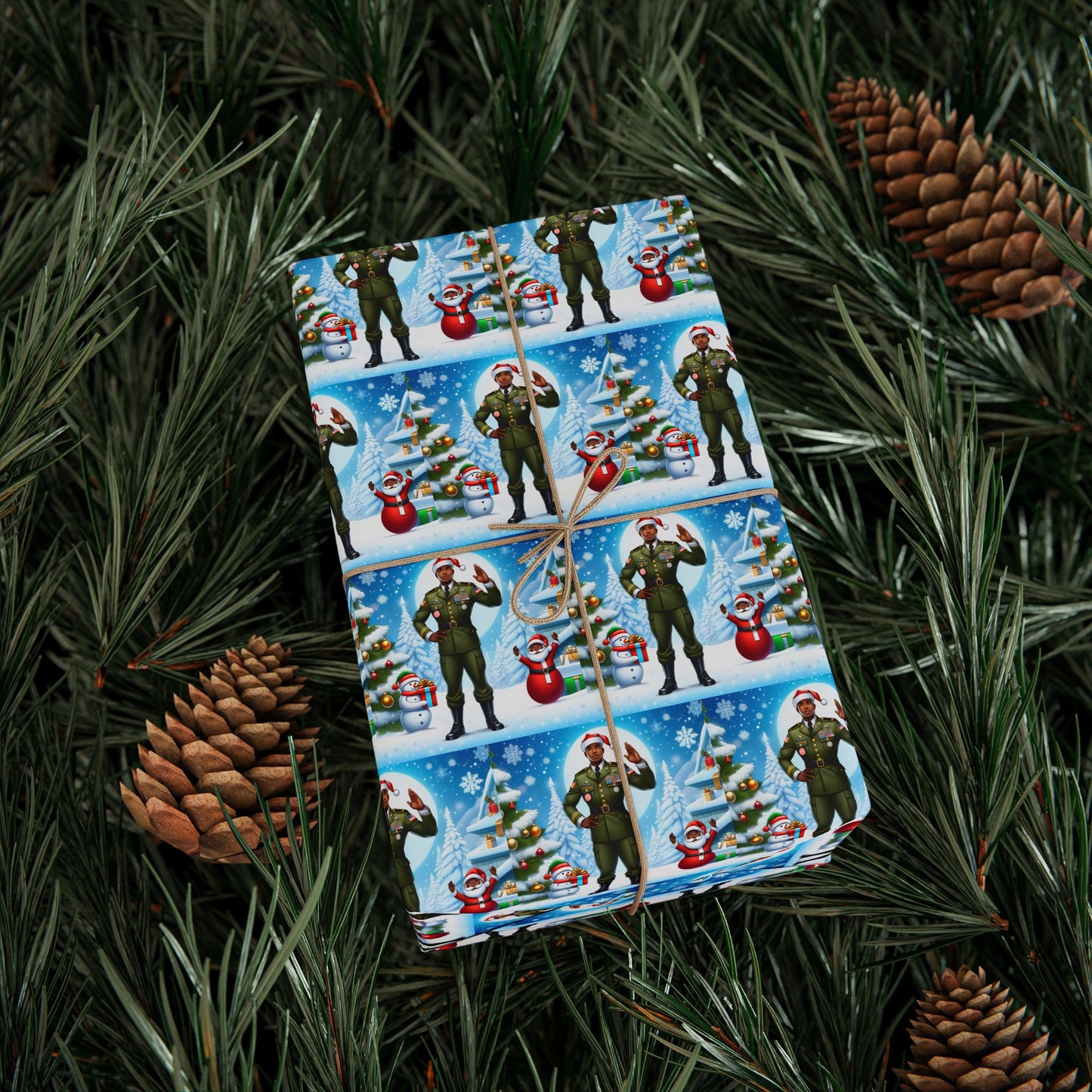 Military Man Wrapping Papers