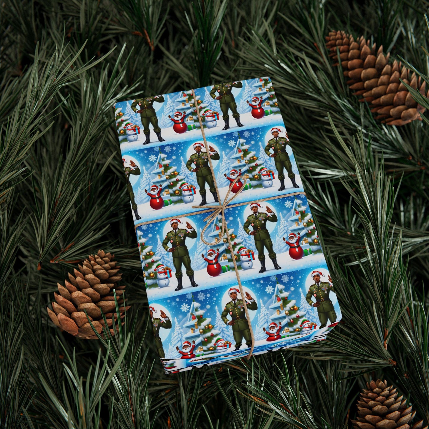 Military Man Wrapping Papers