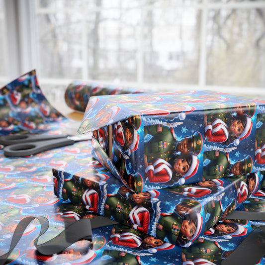 Military Man and Woman Wrapping Papers