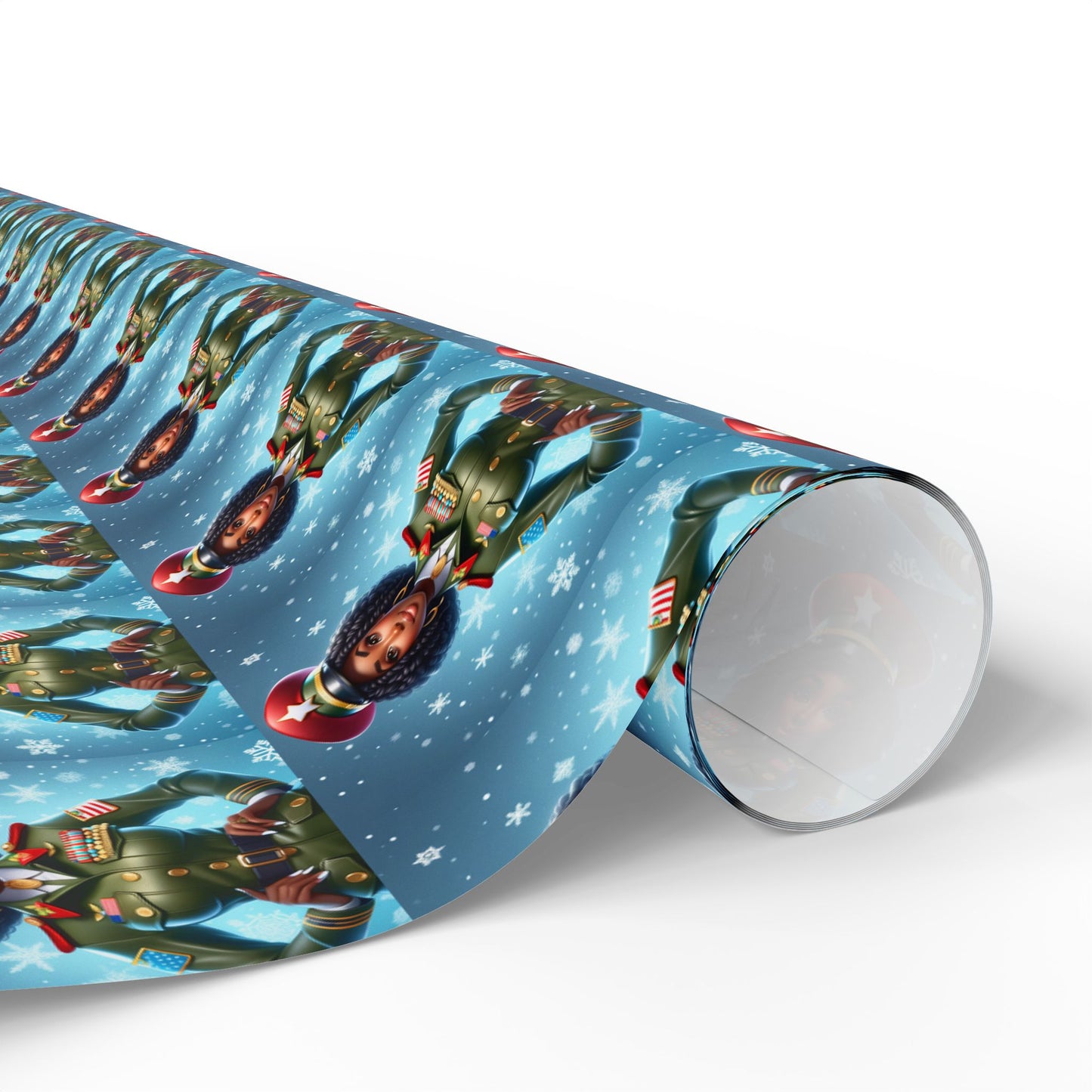 Military Woman Wrapping Papers