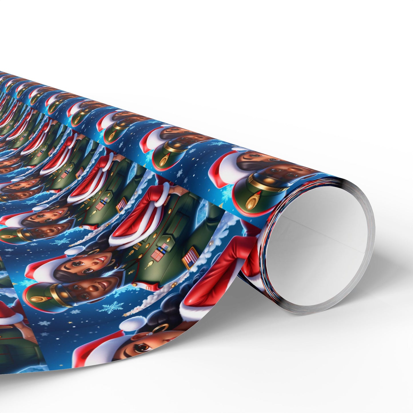 Military Man and Woman Wrapping Papers