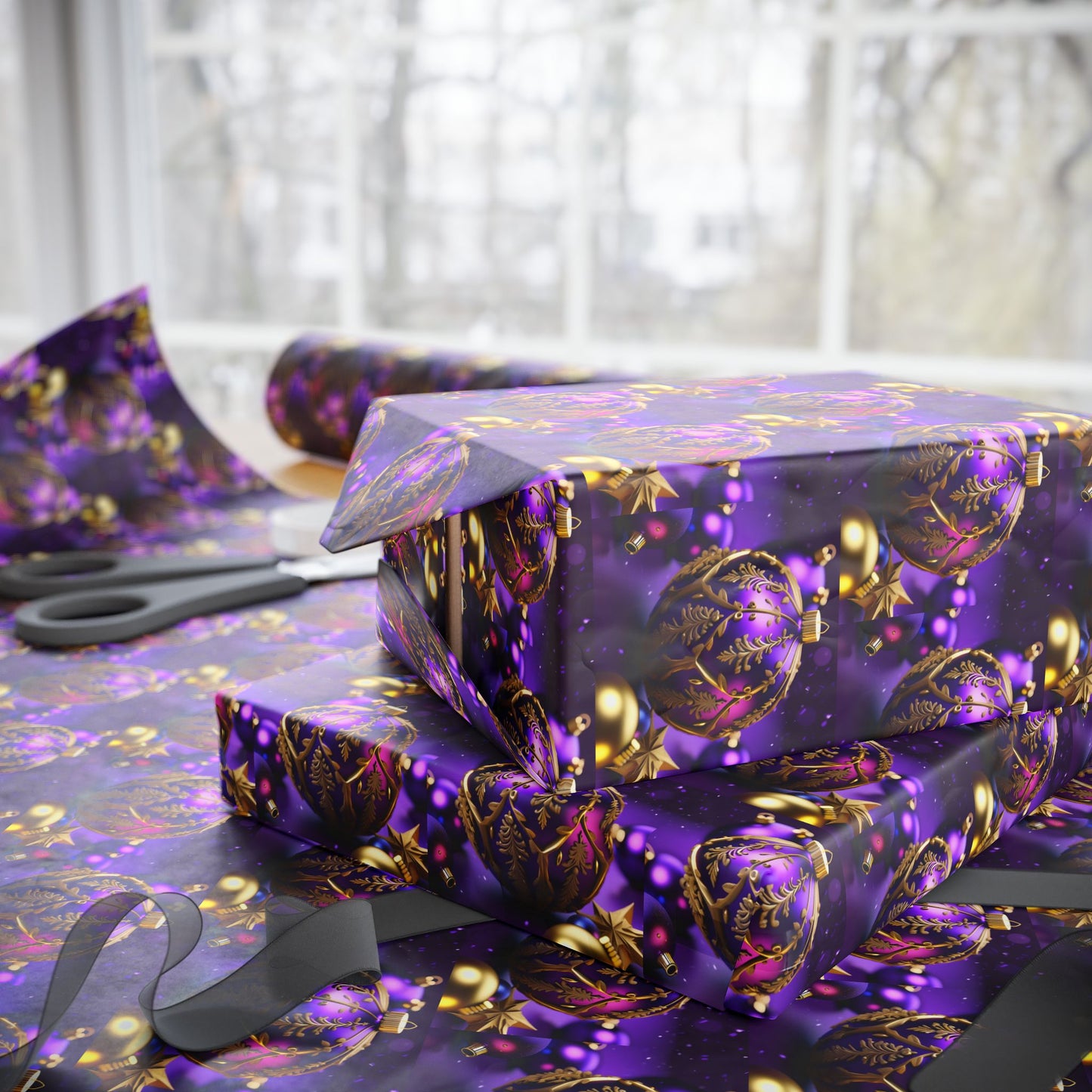 Purple and Gold Wrapping Papers