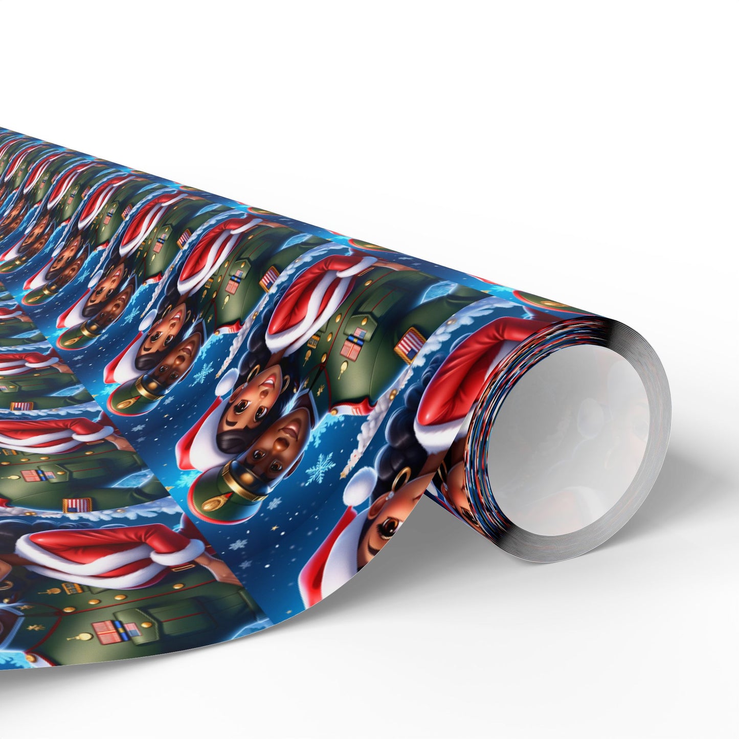 Military Man and Woman Wrapping Papers