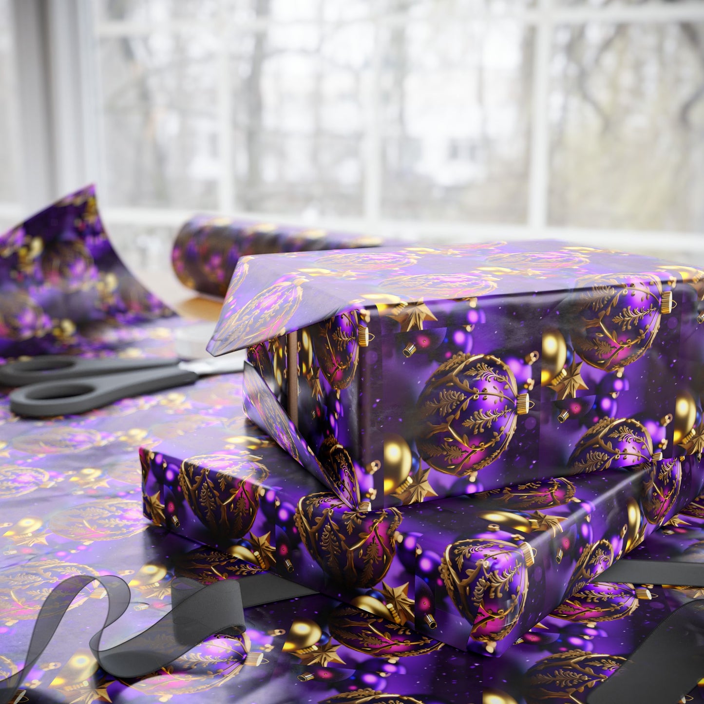 Purple and Gold Wrapping Papers