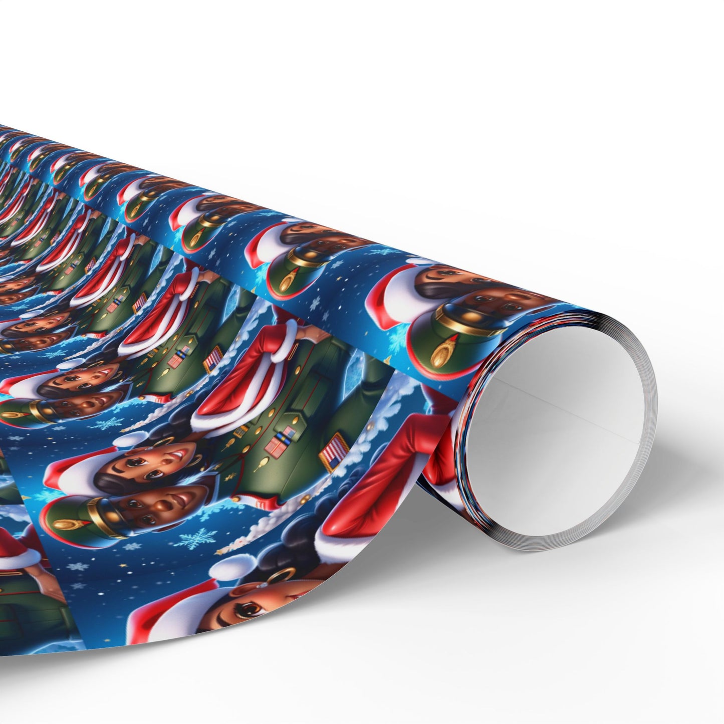 Military Man and Woman Wrapping Papers