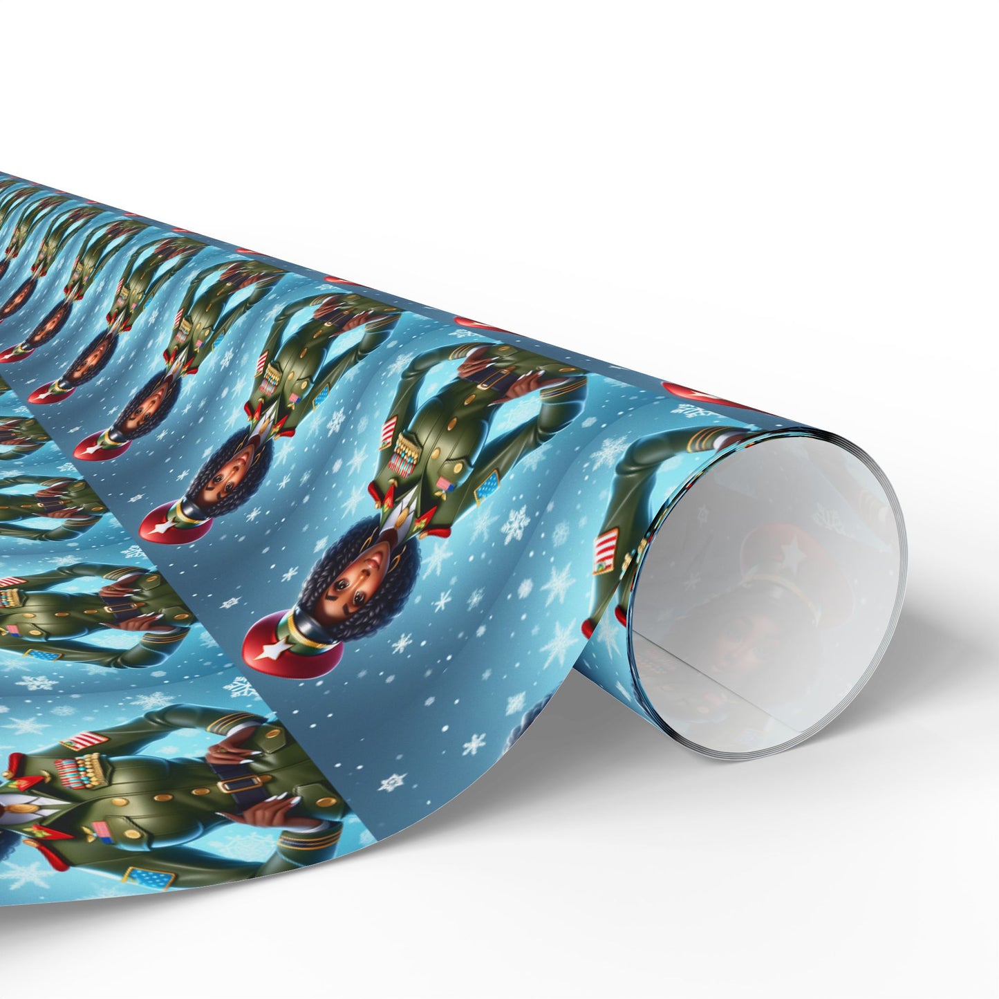 Military Woman Wrapping Papers