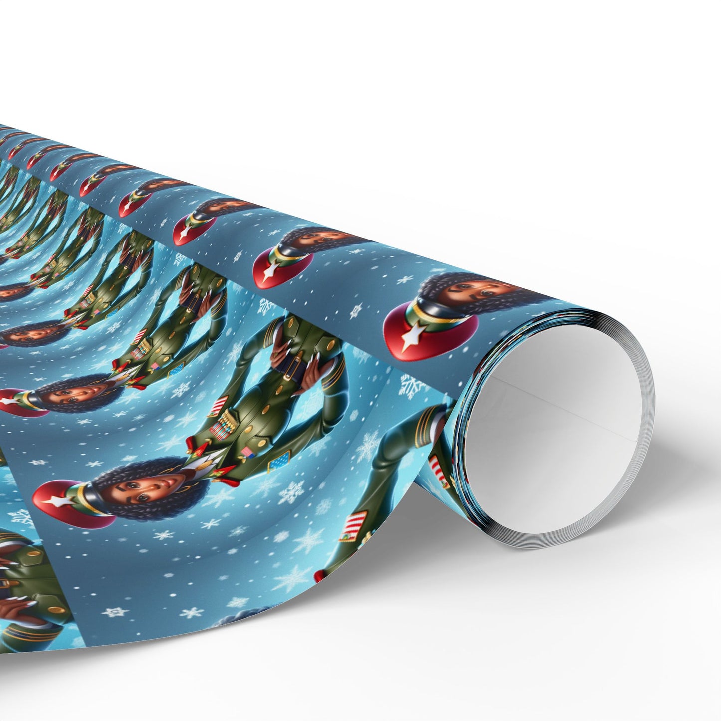 Military Woman Wrapping Papers