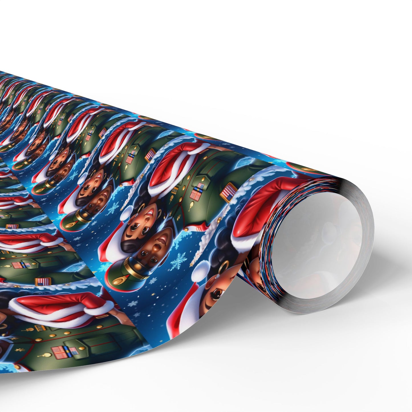 Military Man and Woman Wrapping Papers