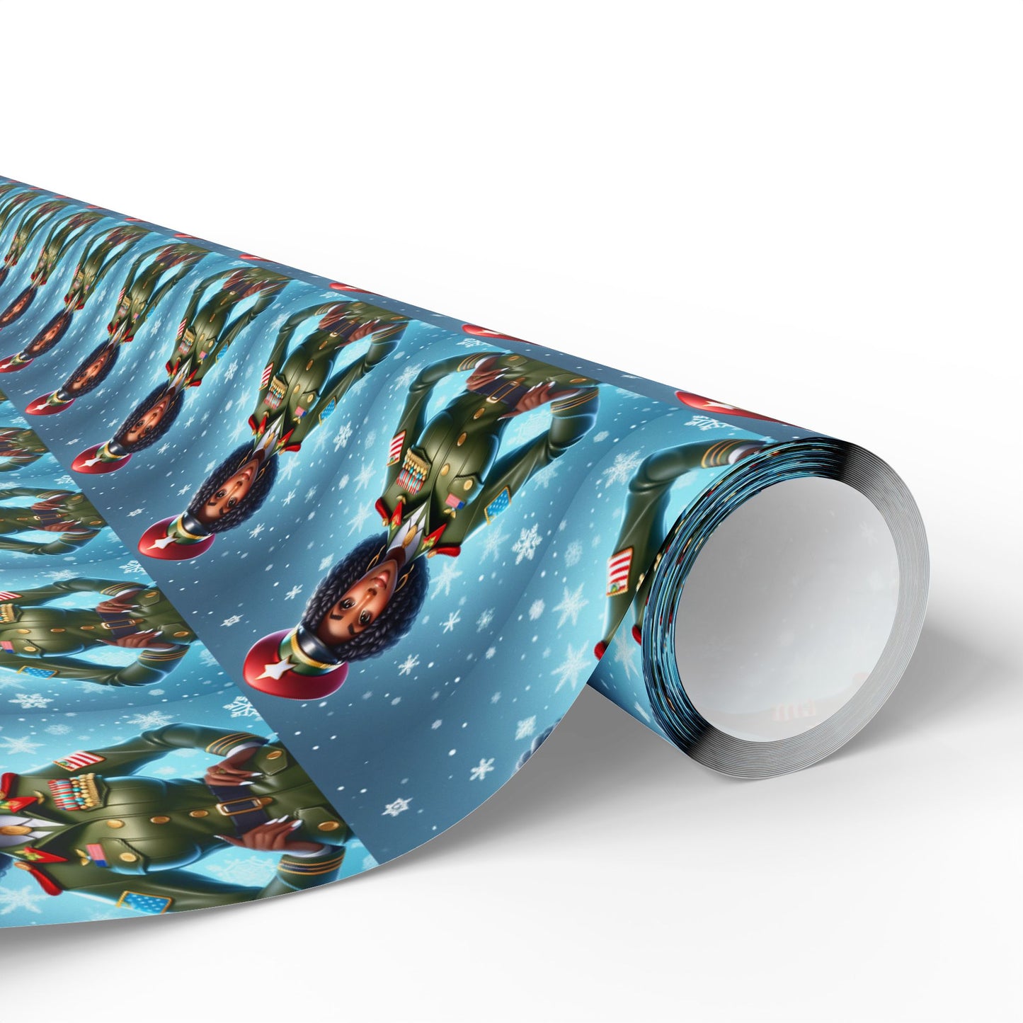 Military Woman Wrapping Papers