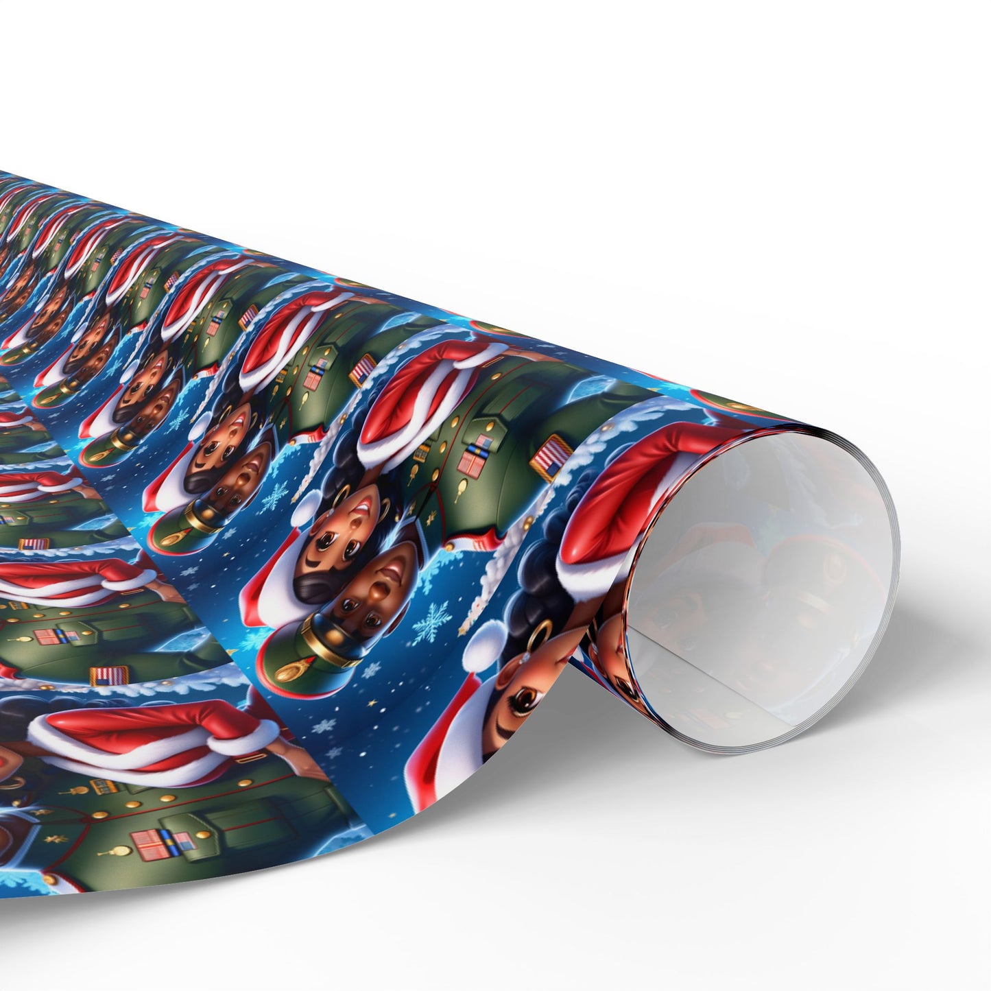 Military Man and Woman Wrapping Papers